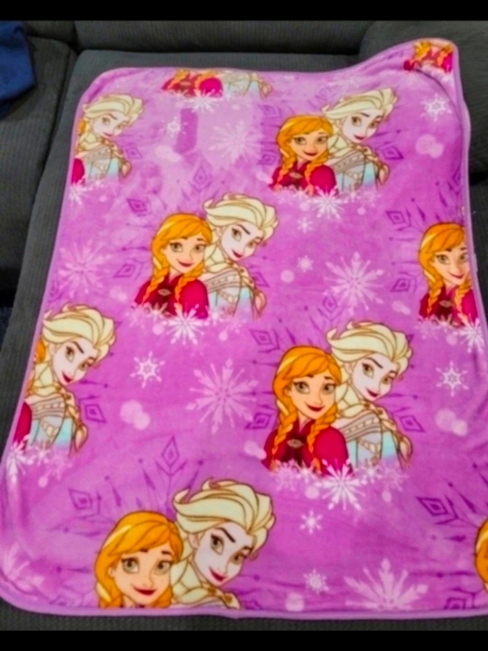Pink Frozen-Themed Kids Throw Blanket with Anna & Elsa